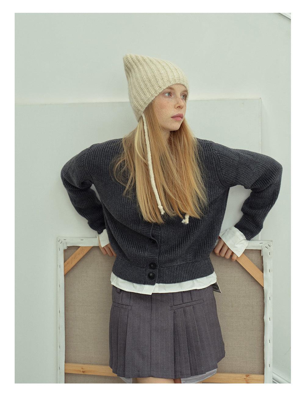 Ladies Solid Color Cat Ears Hat YH4049