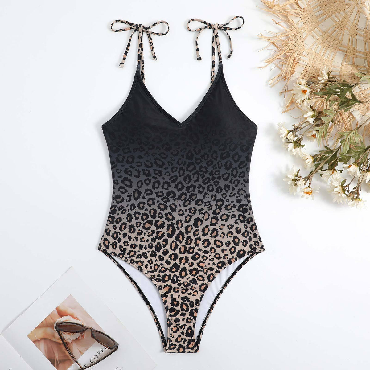 Two Shoulder One Piece Swimwear with Salong SKSW40114