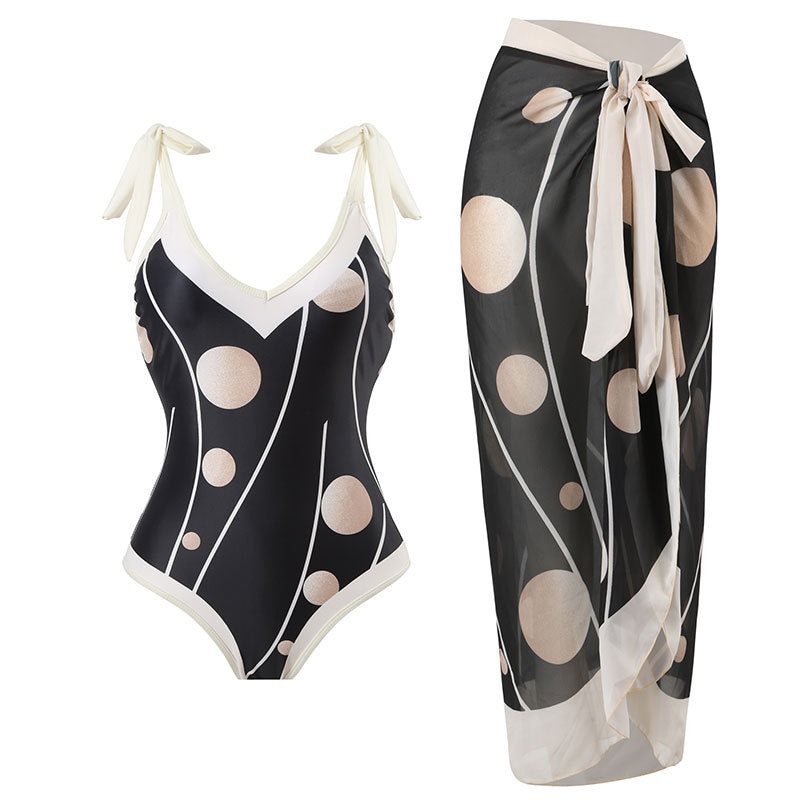 Ladies One Piece with Salong Cover Swimsuit SKSW40080ST
