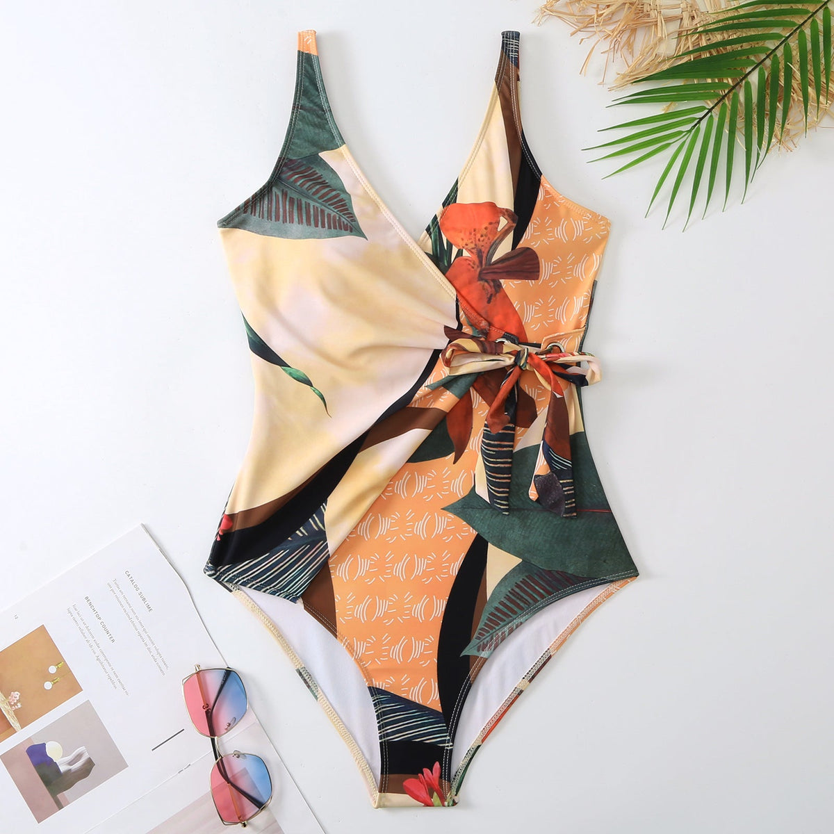 Two Shoulder Waist Strape with Salong Swimsuit SKSW40143