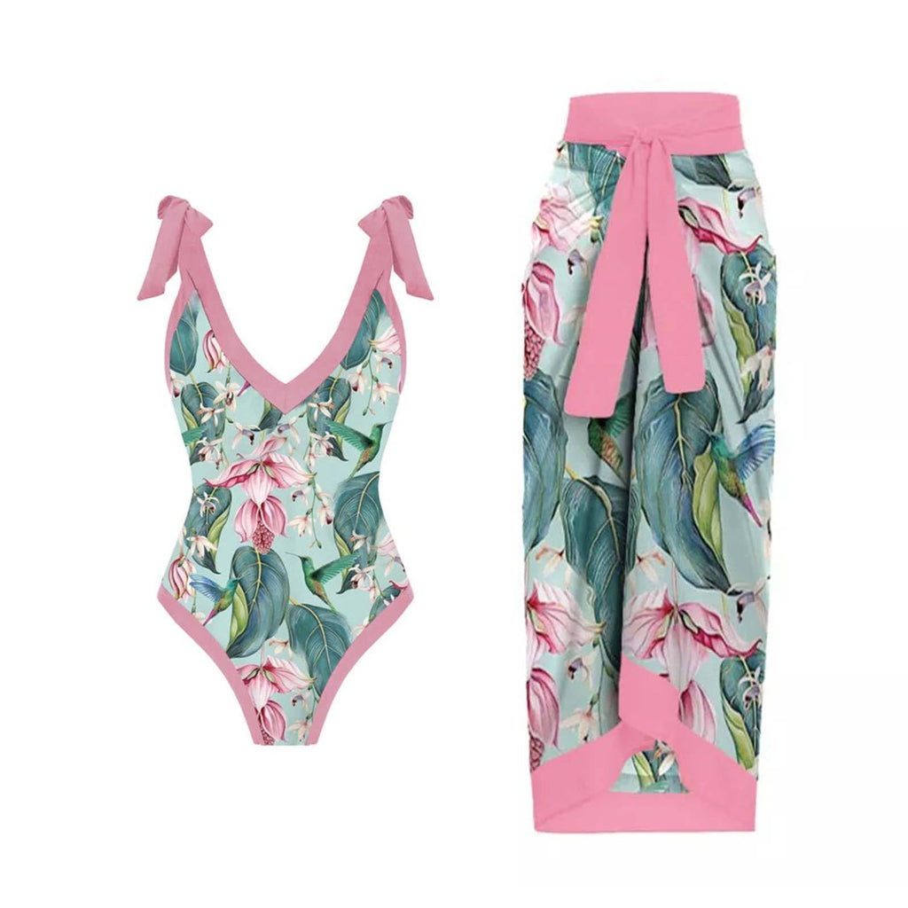 Ladies Strap Shoulder One Piece Swimsuit SKSW40081ST