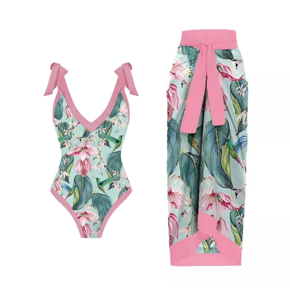 Ladies Strap Shoulder One Piece Swimsuit SKSW40081ST