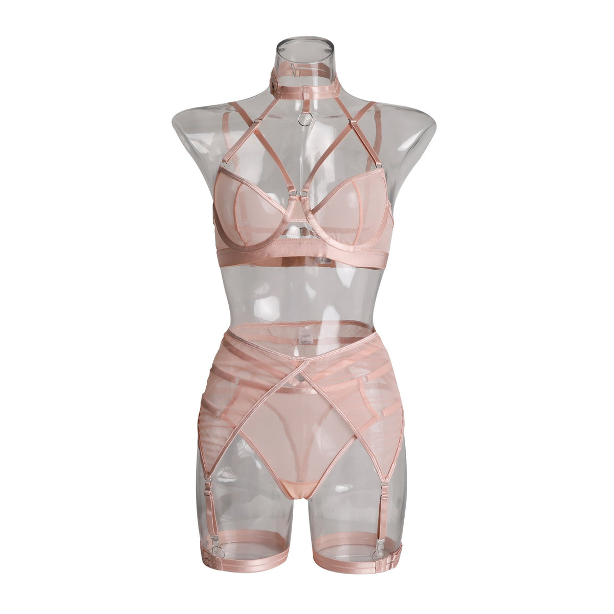 Ladies Solid Color 3PCS Lingerie Set SKLG4090