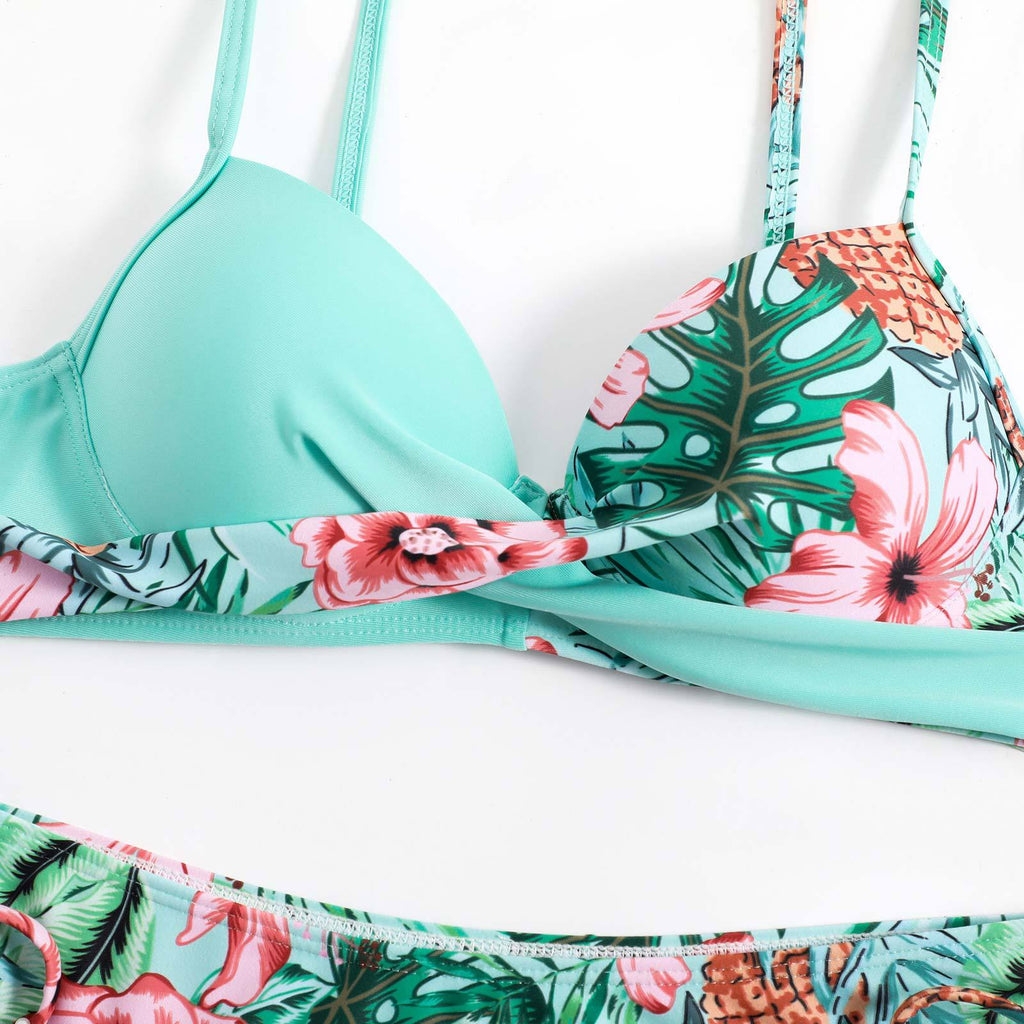 Ladies Floral Print 2PCS Biniki Set SKSW40102