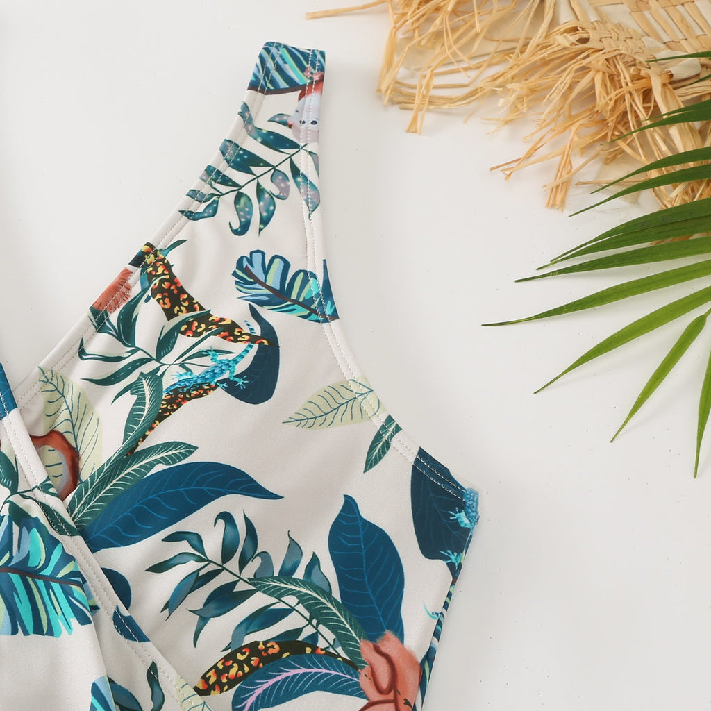 Ladies Print One Piece Swimwear with Cover SKSW40136
