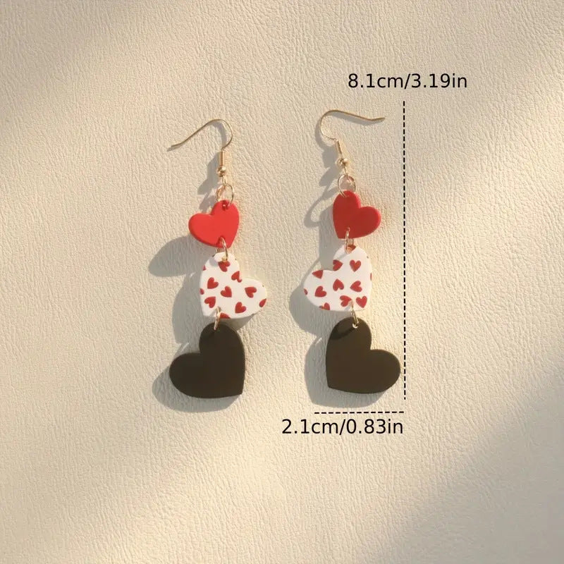 Ladies Valentine Heart Pandent Earrings SKAJ4220