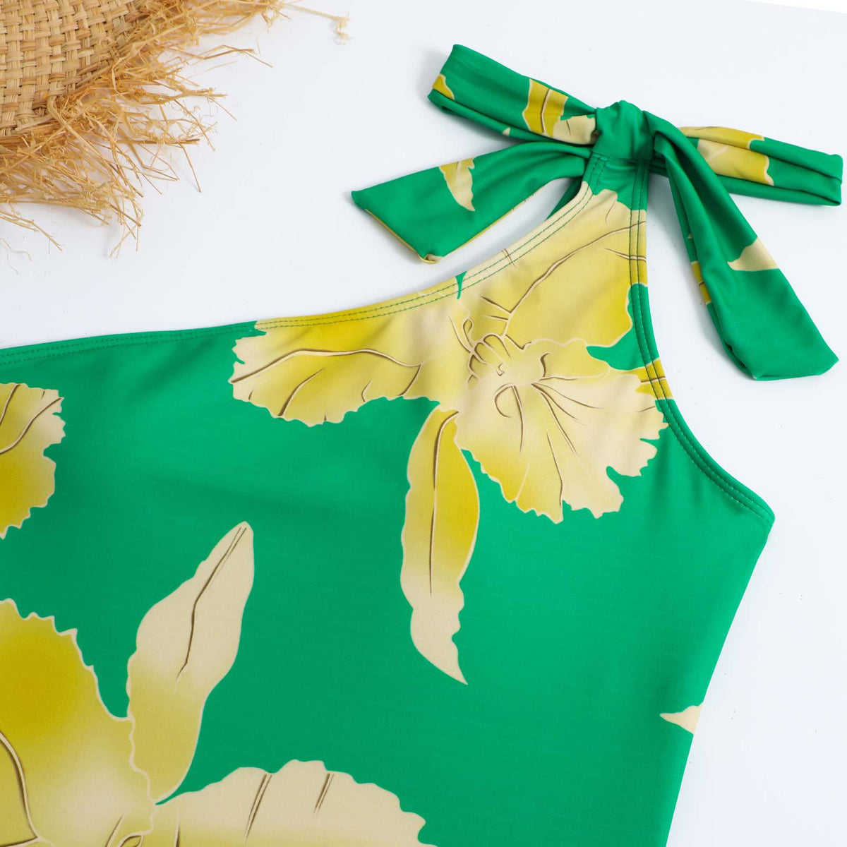 Floral Print One Shoulder One Piece with Cover SKSW40131