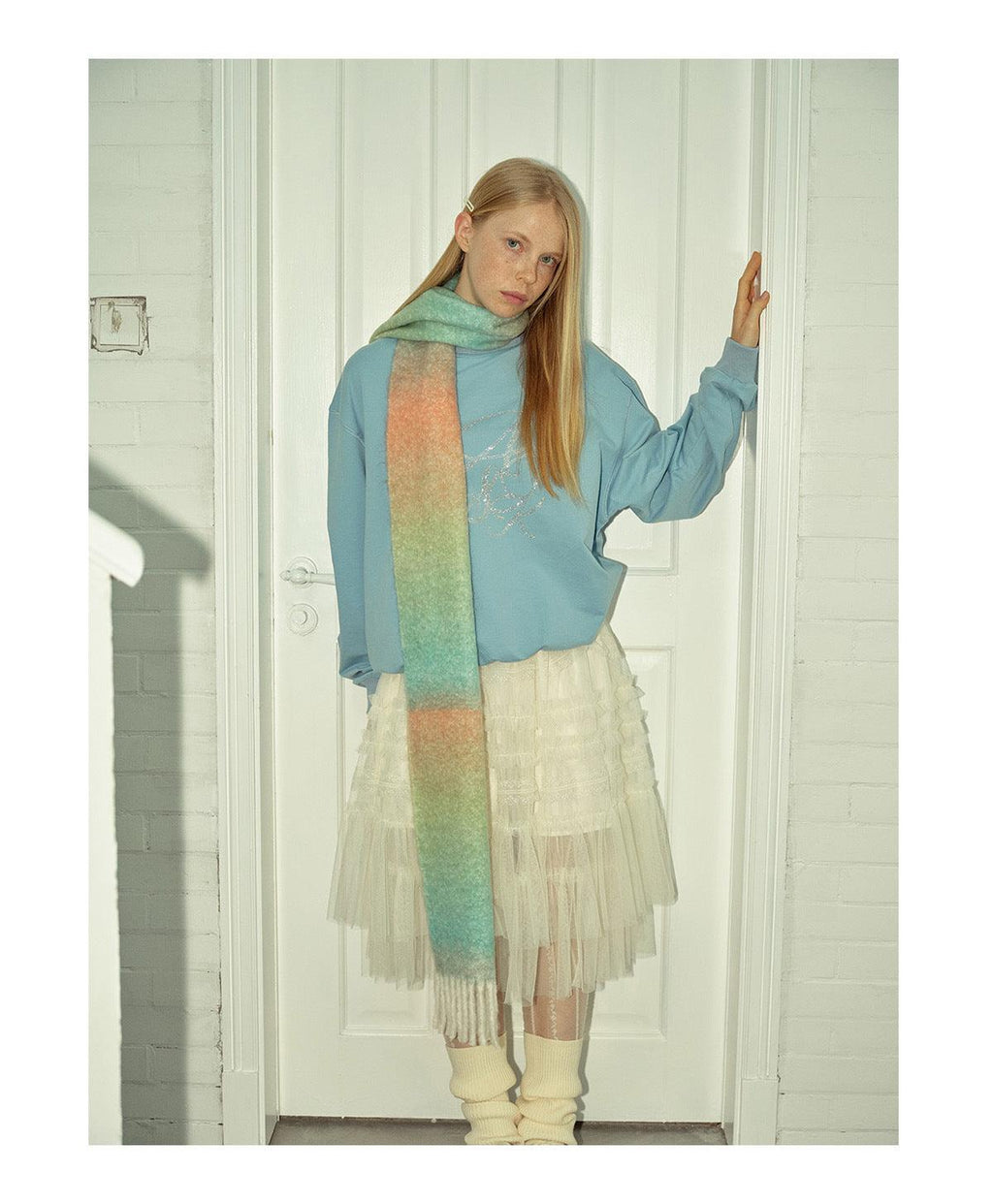 Ladies Gradient Color Simple Scarf YN037