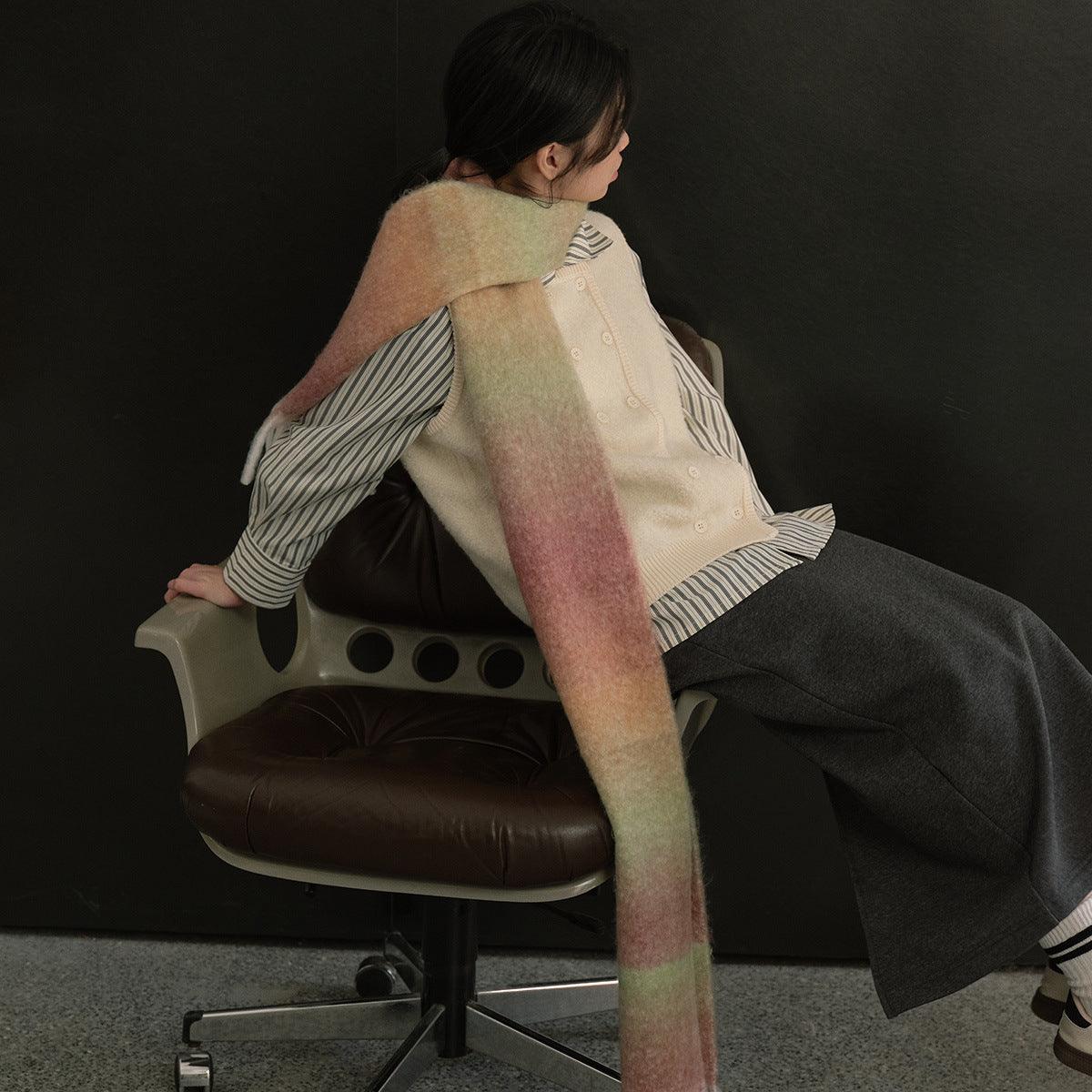 Ladies Gradient Color Simple Scarf YN037