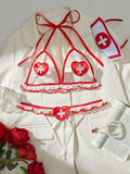 Ladies Spicy Costume Nurse 3PCS Lingerie Set SKLG4012