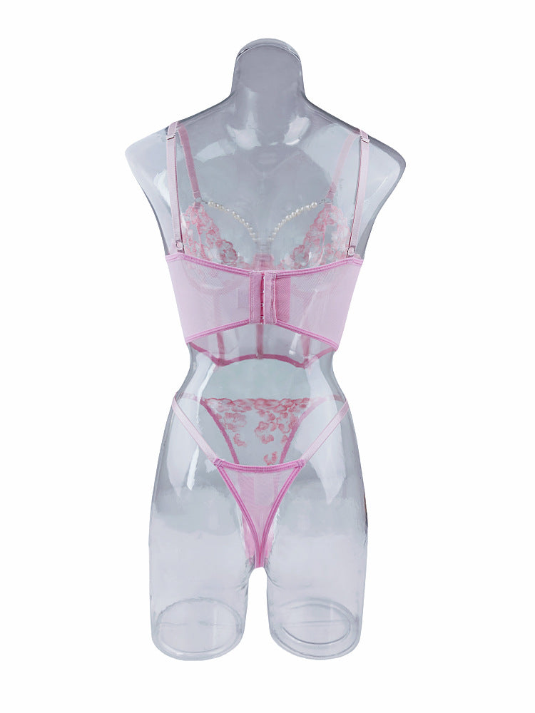 Ladies Floral Embroidery lingerie Corset Set SKLG4162