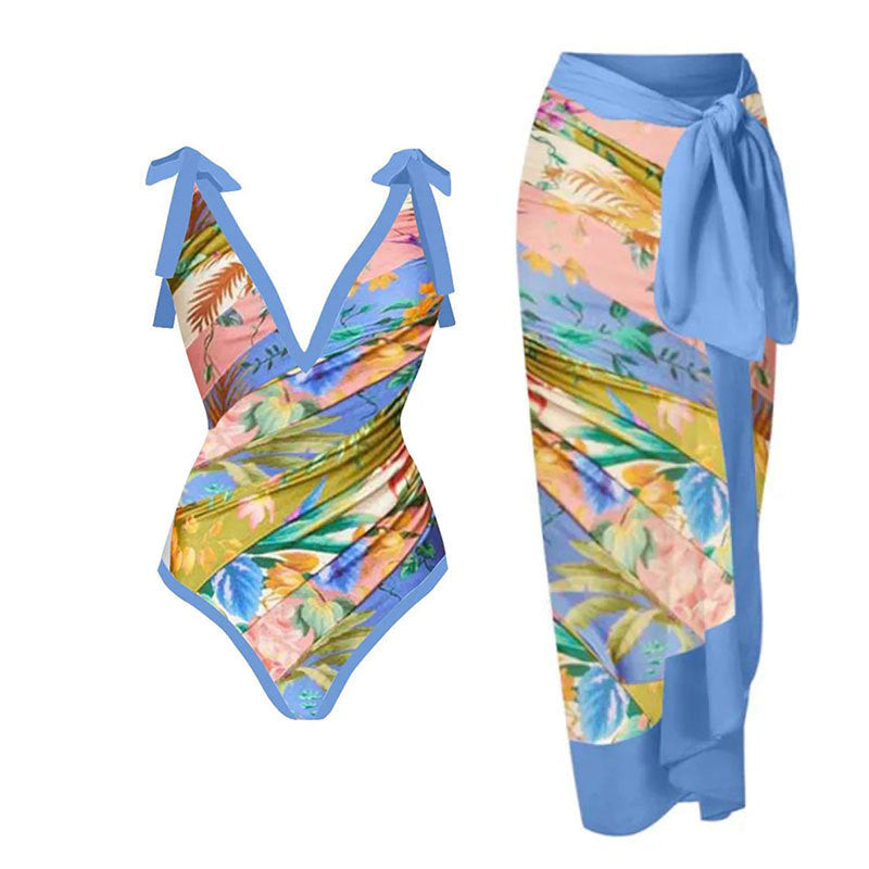 Ladies One Piece with Salong Cover Swimsuit SKSW40080ST