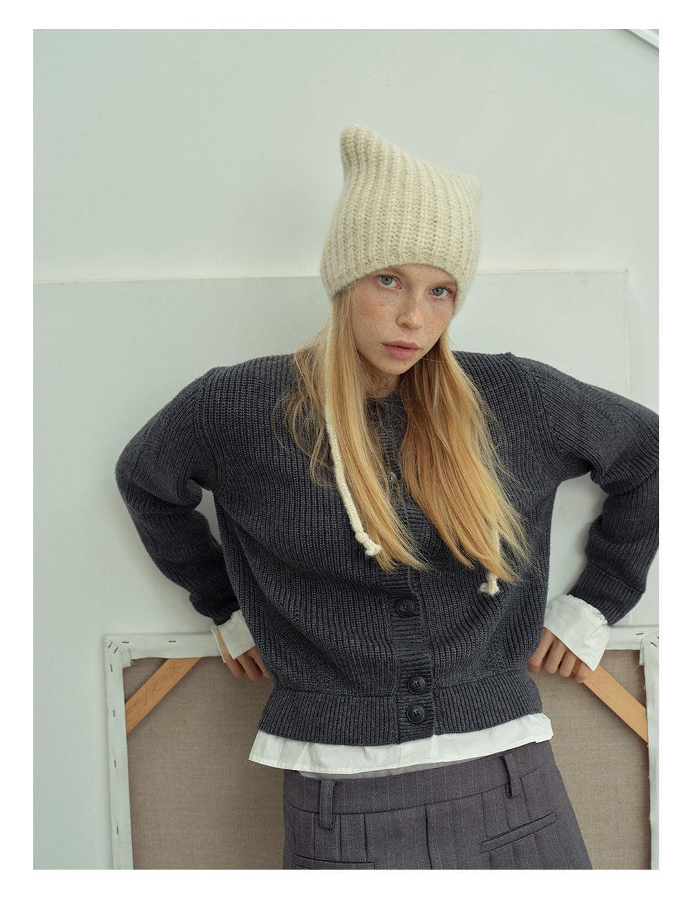 Ladies Solid Color Cat Ears Hat YH4049