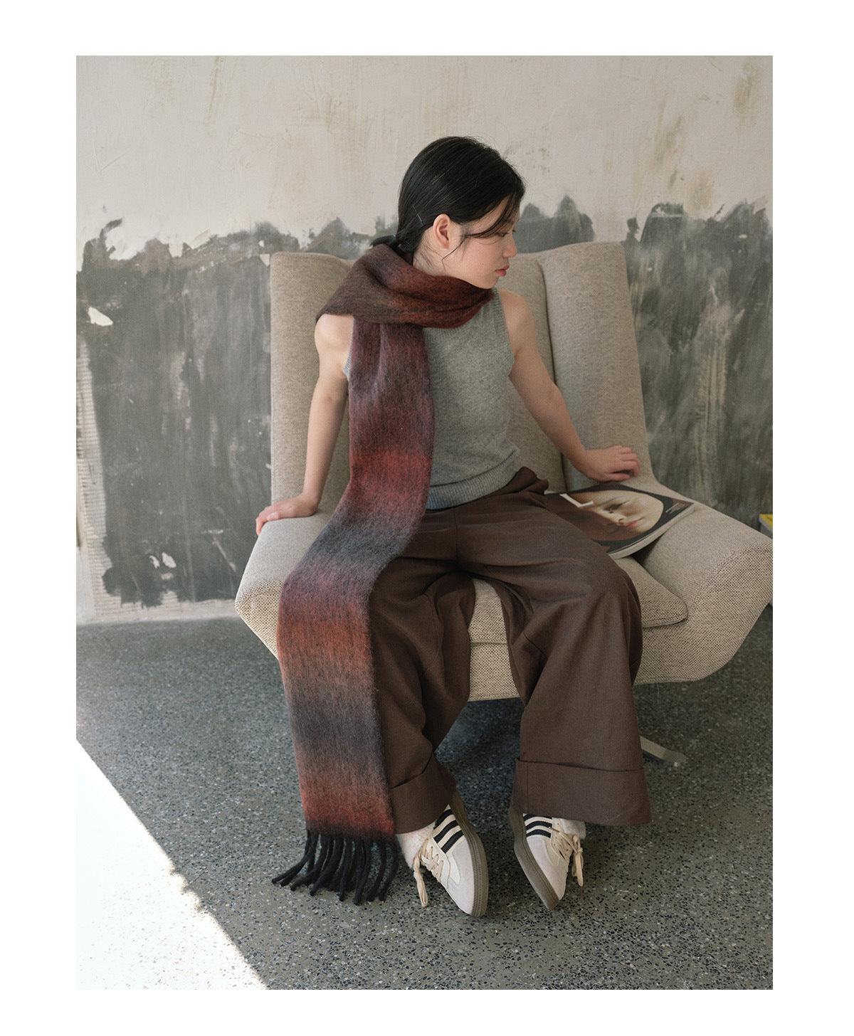Ladies Gradient Color Simple Scarf YN037