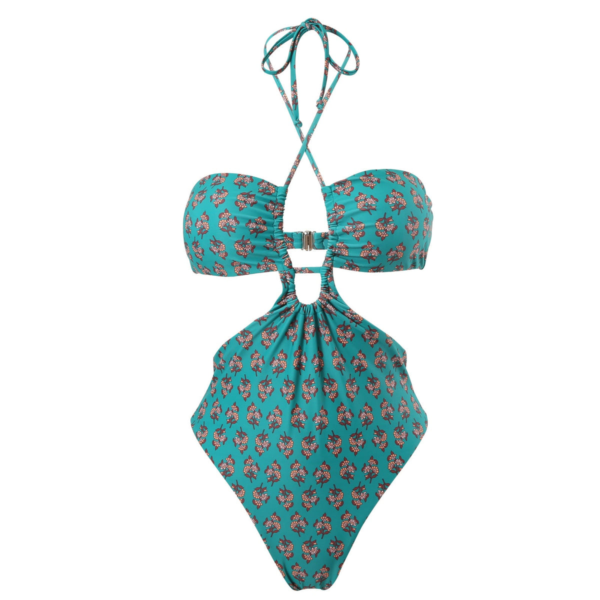 String Halter One Piece Swimwear with Cover SKSW40150