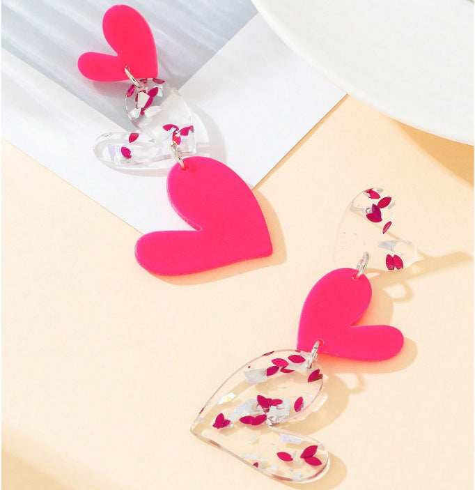 Ladies Valentine Heart Pandent Earrings SKAJ4220