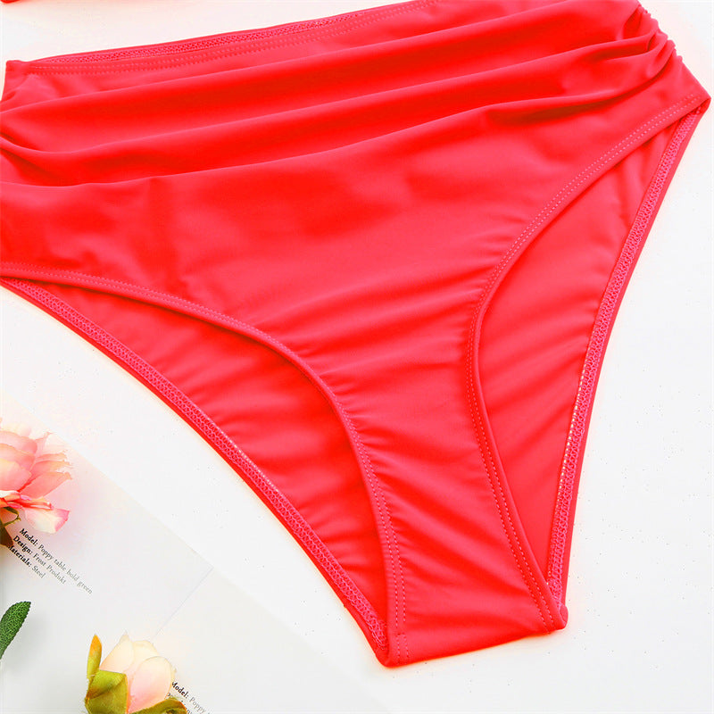 Ladies Solid Color 2PCS Bikini Set SKSW40092