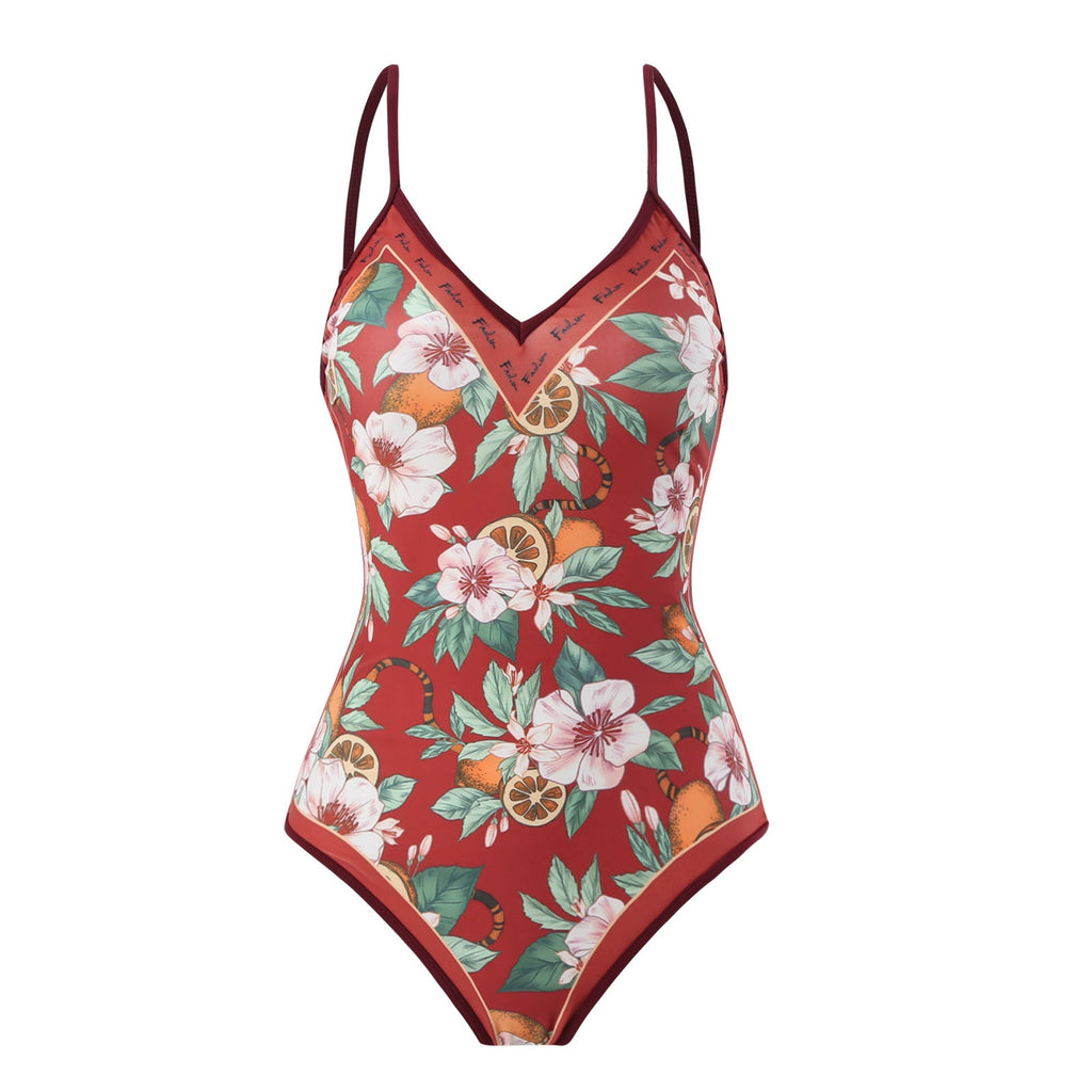 Floral AB Side Reversible One Piece Swimwear SKSW40089T