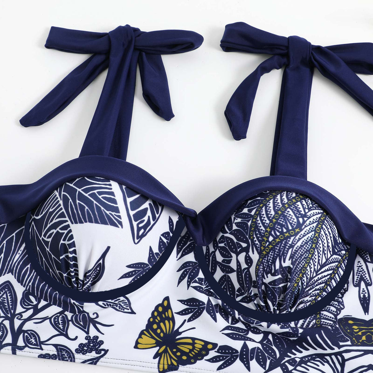 Butterfly Tiger Strape Shoulder Bikini Set with Cover SKSW40117