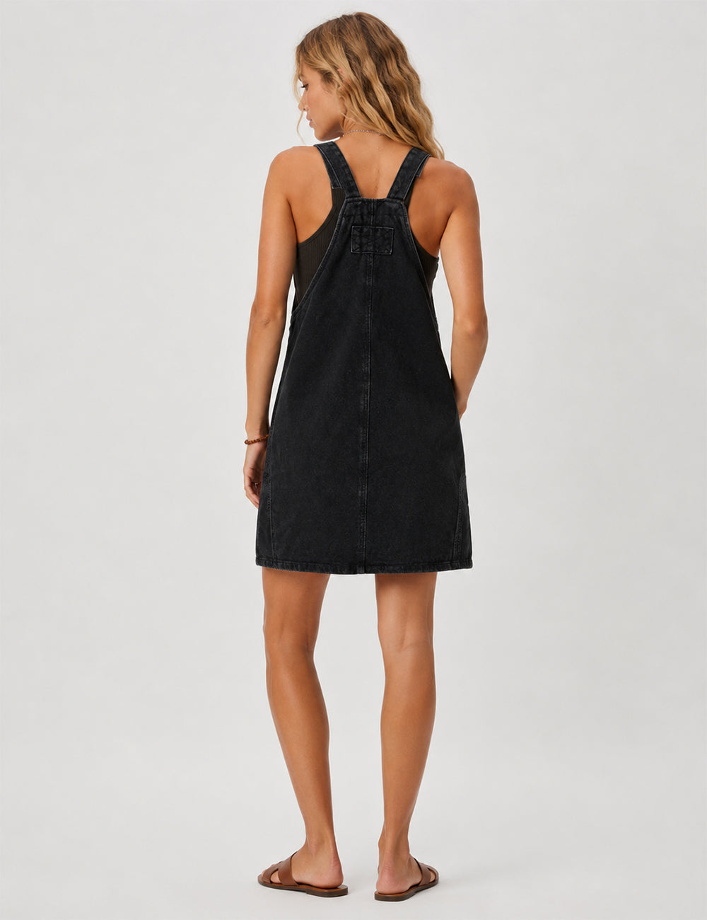 Ladies Pocket Denim Mini Overall Dress