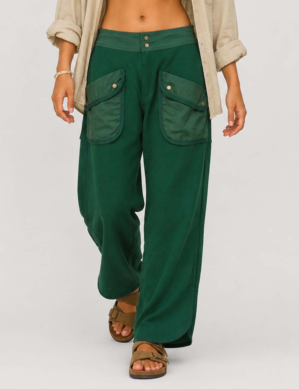 Ladies Pockets Pants Wide Leg Sweatpants