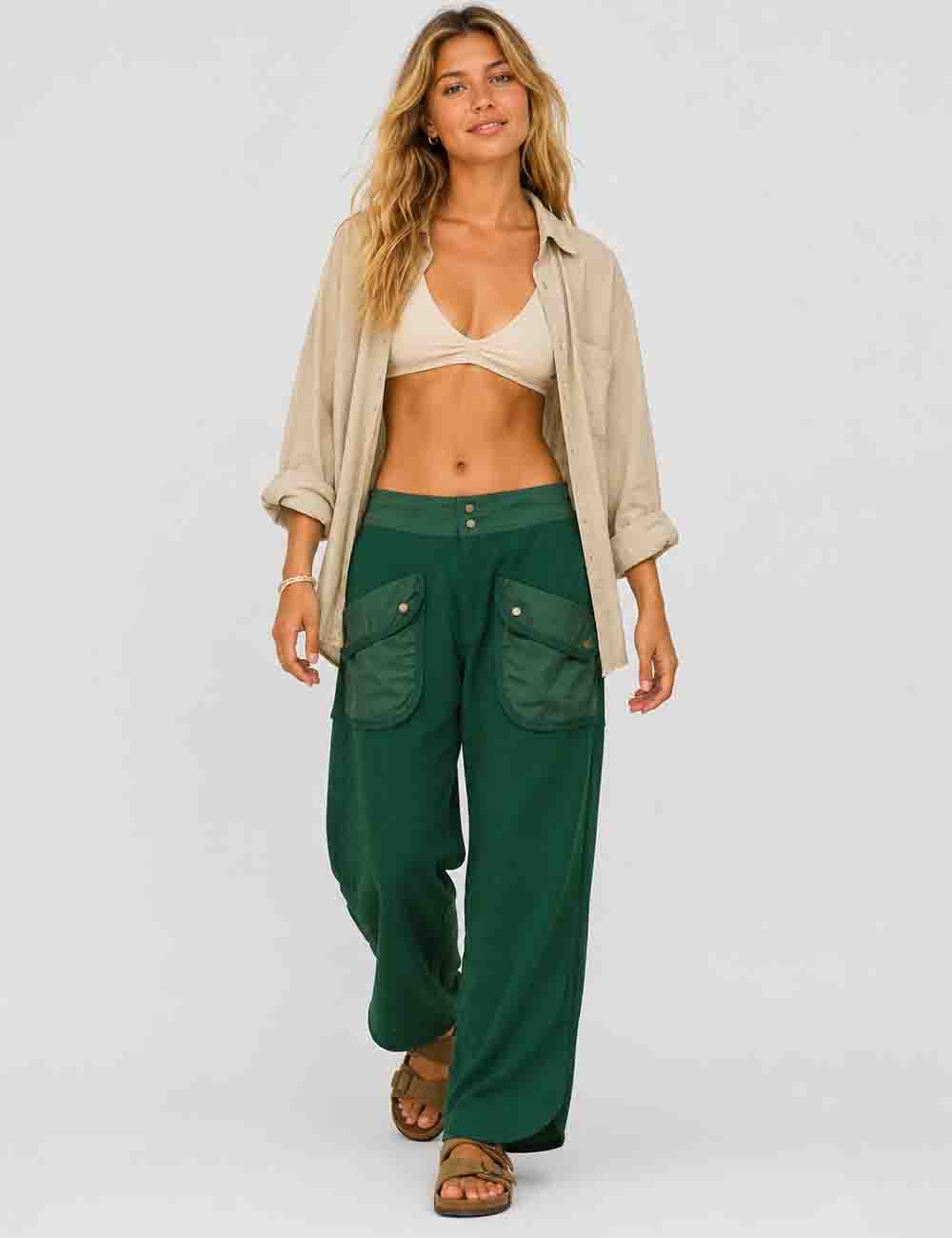 Ladies Pockets Pants Wide Leg Sweatpants