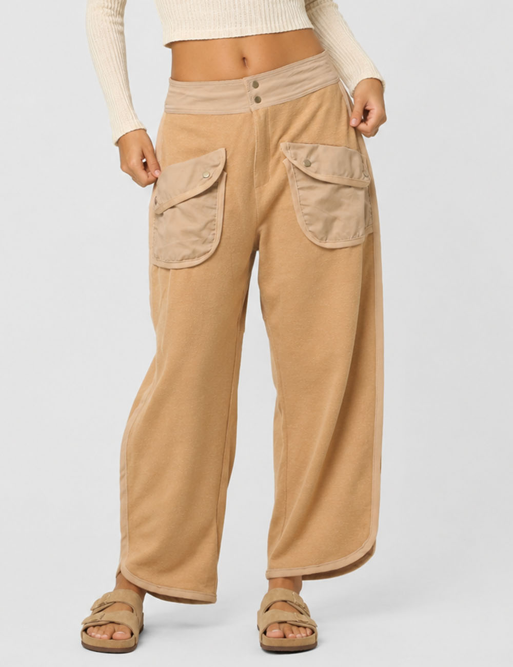 Ladies Pockets Pants Wide Leg Sweatpants