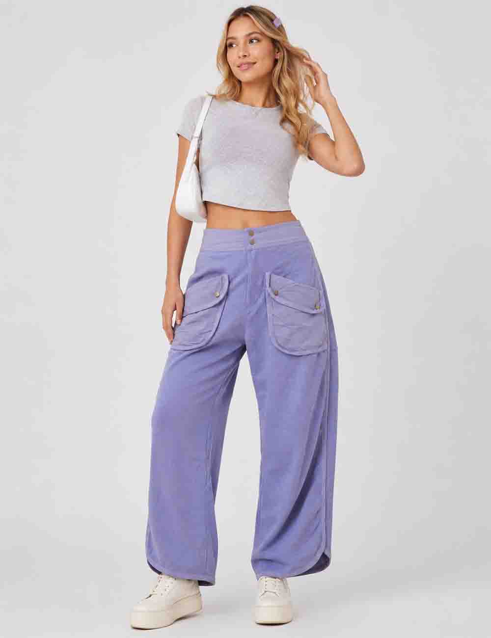 Ladies Pockets Pants Wide Leg Sweatpants