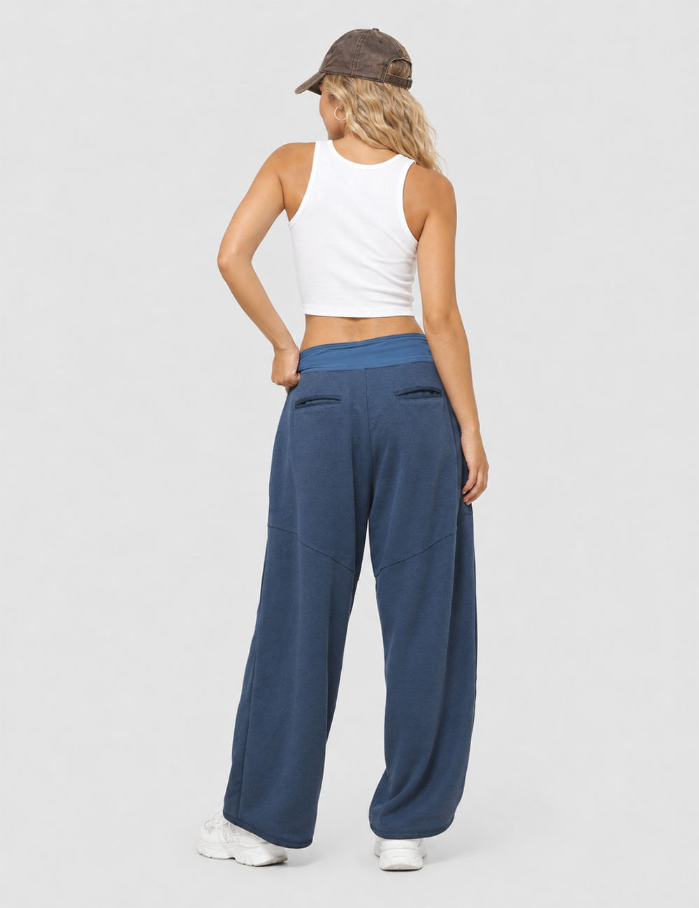 Ladies Pockets Pants Wide Leg Sweatpants