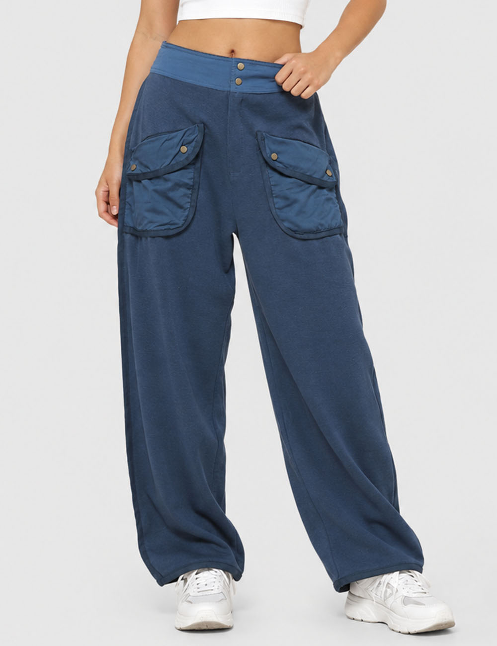 Ladies Pockets Pants Wide Leg Sweatpants