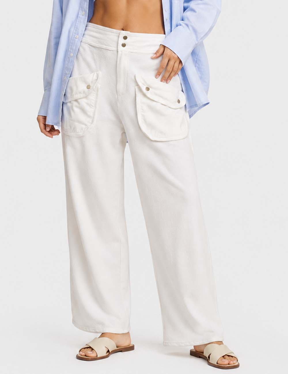 Ladies Pockets Pants Wide Leg Sweatpants