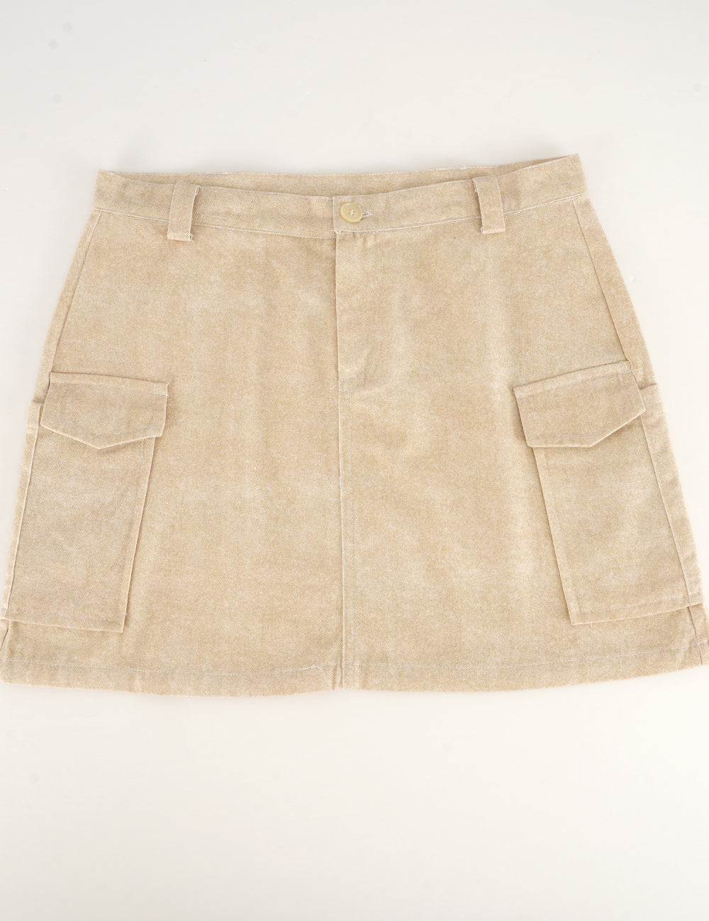 Ladies Pocket Solid Color Denim Mini Skirt