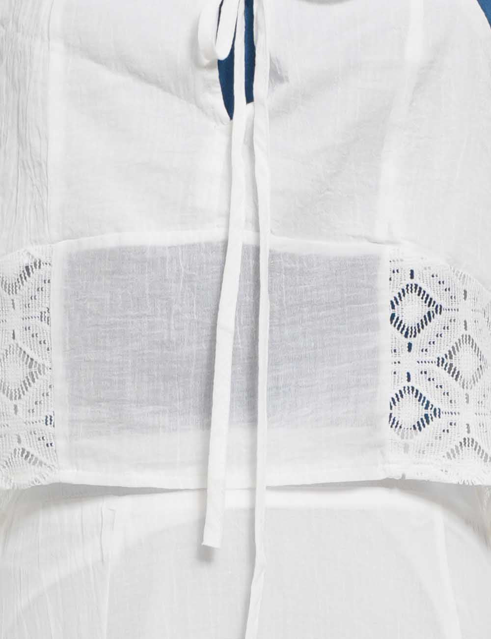 Ladies White Back Smocking Cami Top & Skirt Set