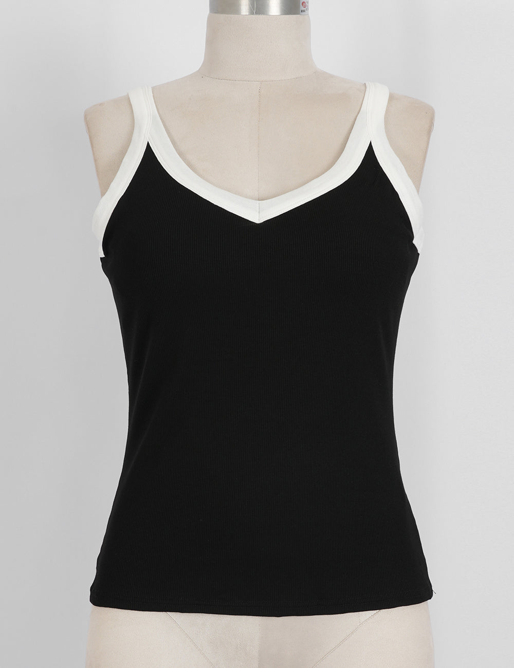 Ladies Color Block Padded V-Neck Cami Top