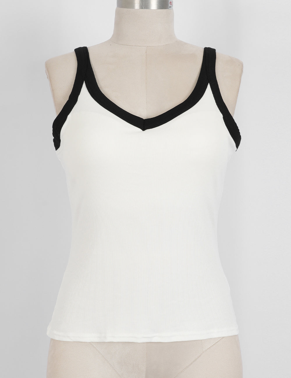 Ladies Color Block Padded V-Neck Cami Top