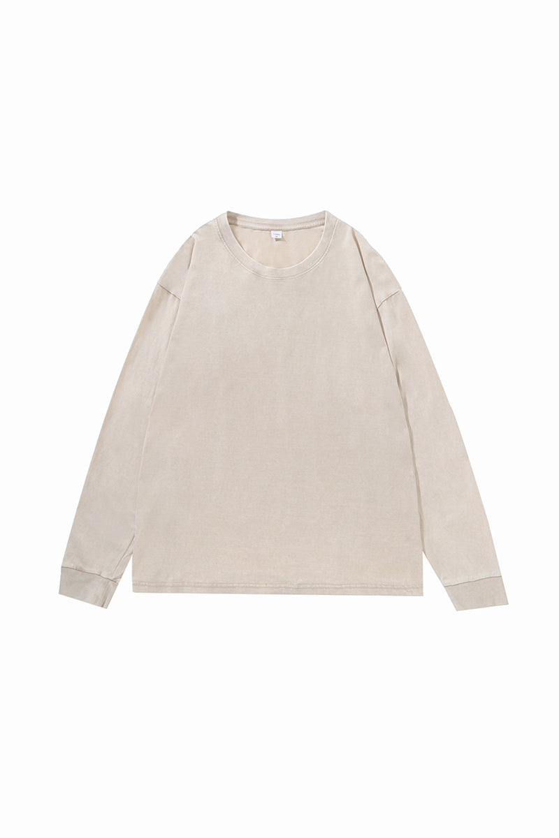 Men's Fall Clothing Washed Oversized Long Sleeve Tee