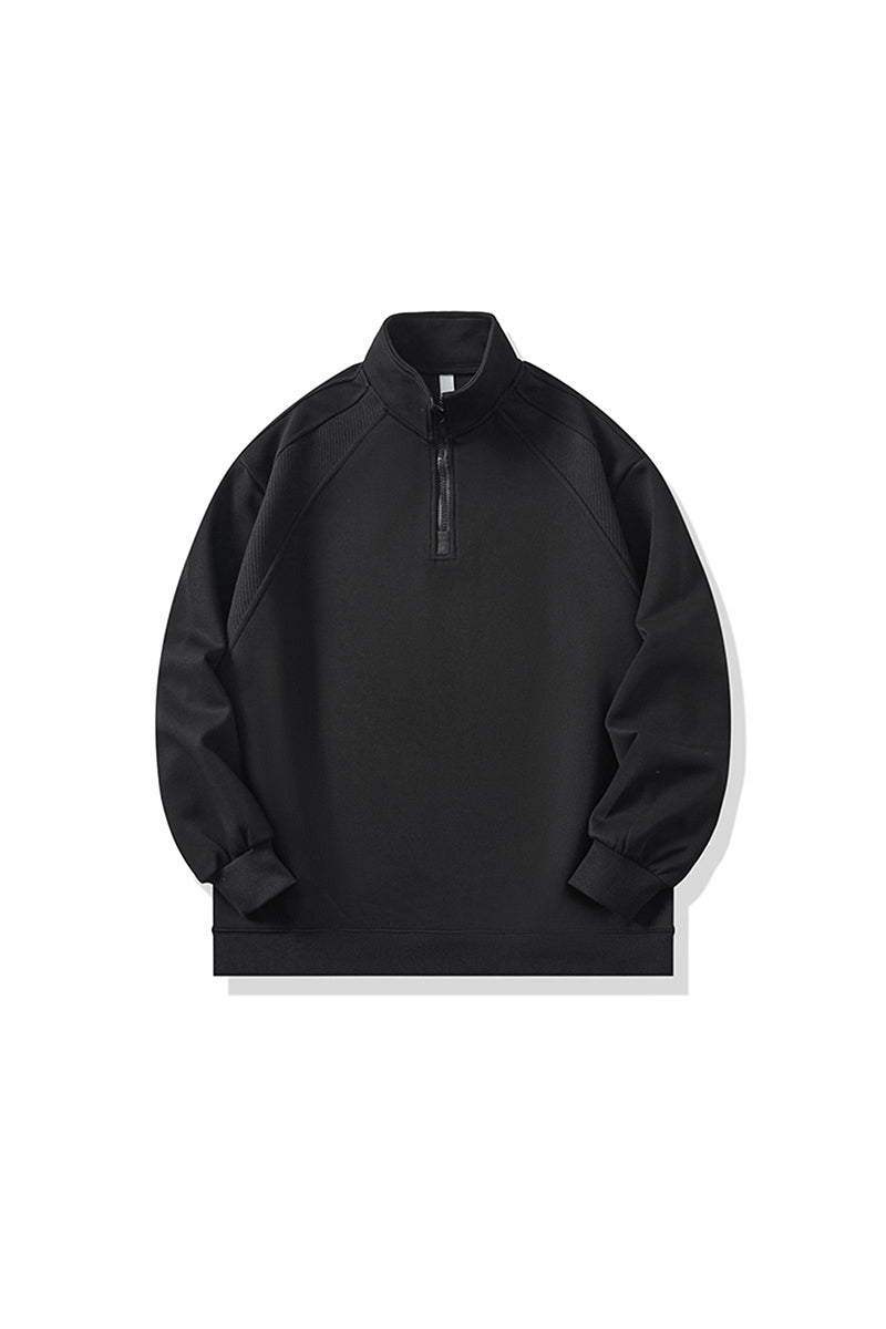 Men's Fall Clothing Half-Zip Colorblock Long Sweatshirt