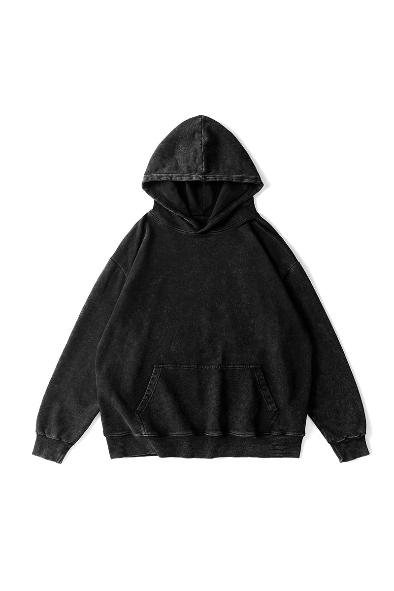Unisex Fall Clothing Vintage Washed Oversized Pocket Hoodie