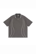 Men's Street Boxy Contrast Piping Short Sleeve Cotton Polo
