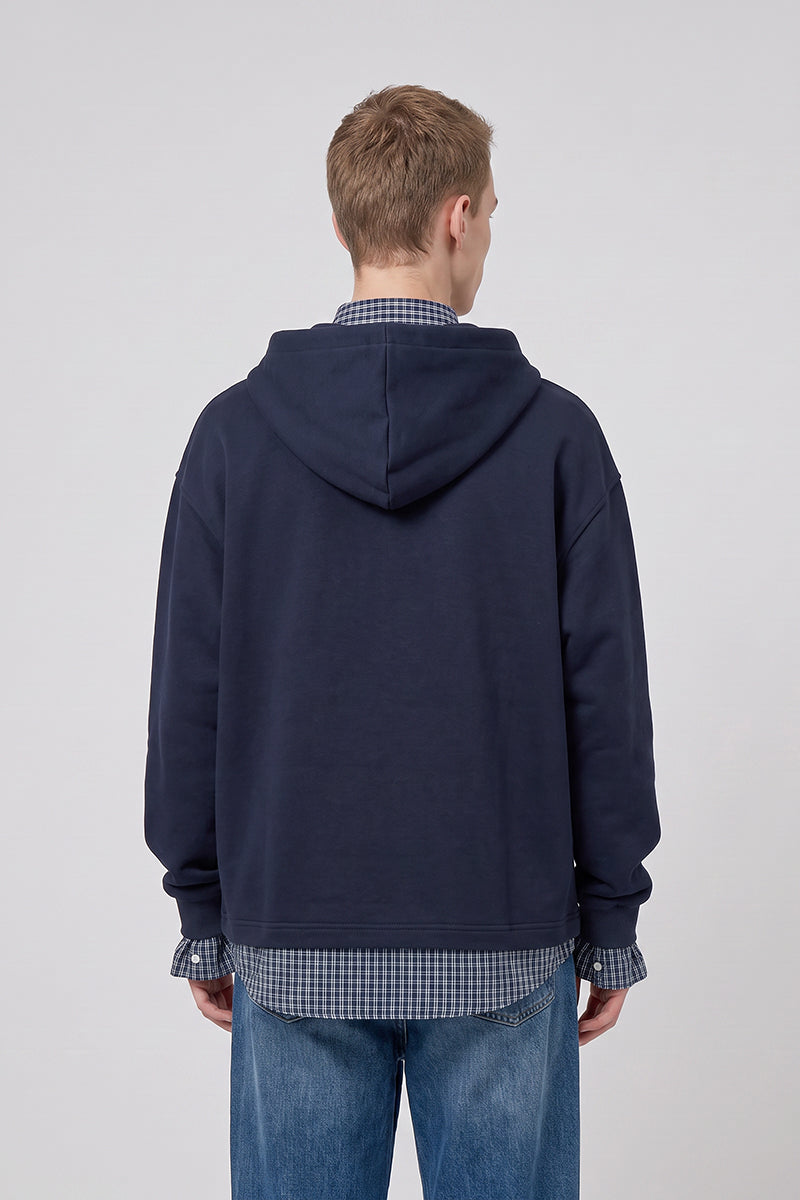 Men's Fall Clothing Plaid-Layered Preppy Pullover Hoodie