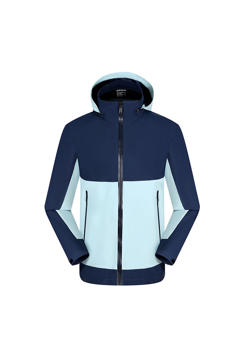 Unisex Fall Clothing Colorblock Hooded Windproof Jacket