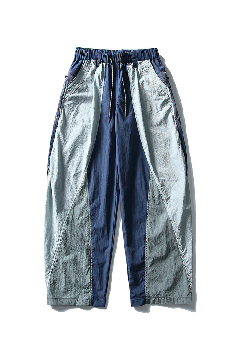 Men Spring Color Block Quick Dry Outdoor Cargo Pants