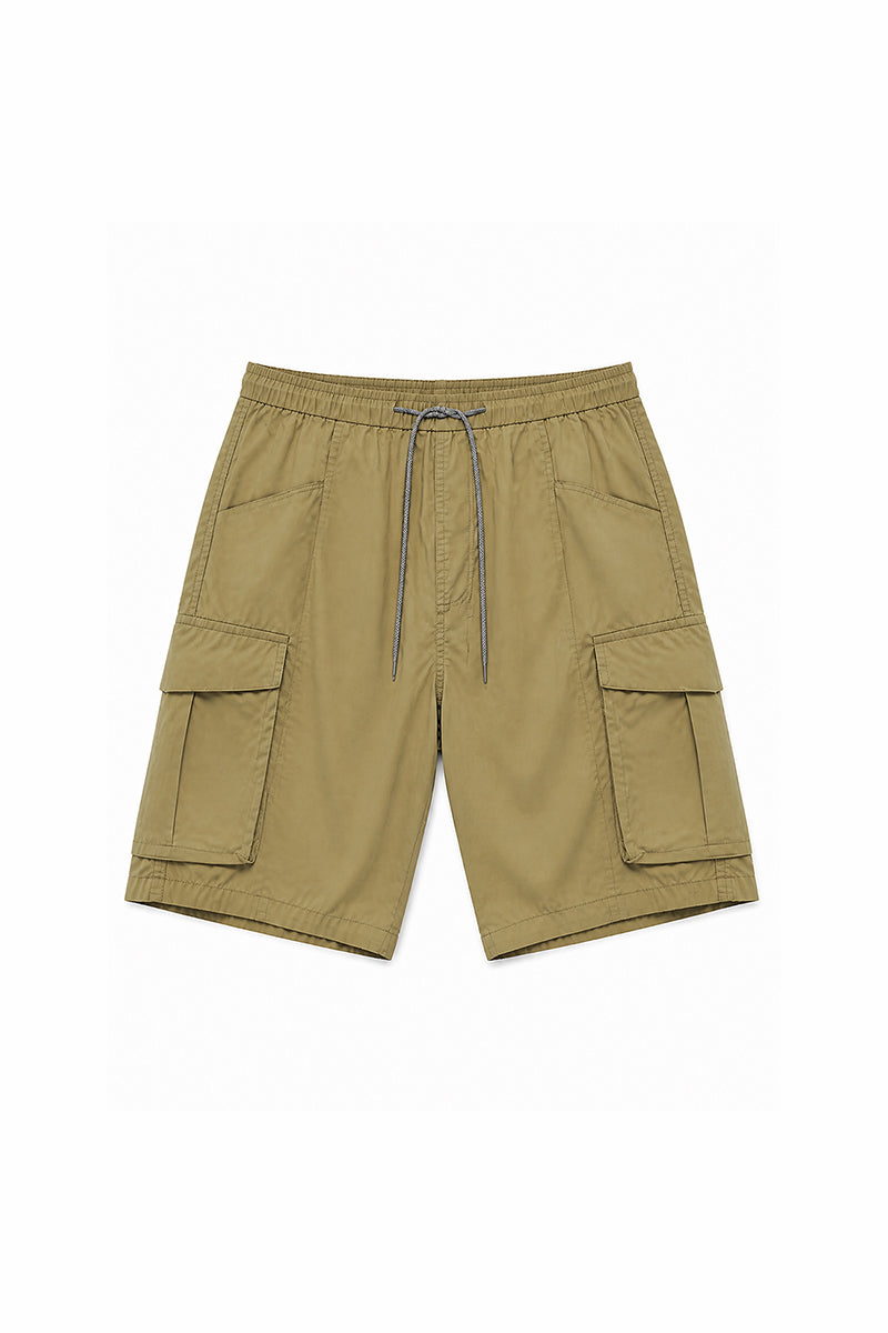 Men's Summer Multi-Pocket Drawstring Cargo Bermuda Shorts