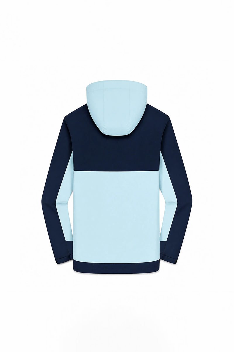 Unisex Fall Clothing Colorblock Hooded Windproof Jacket