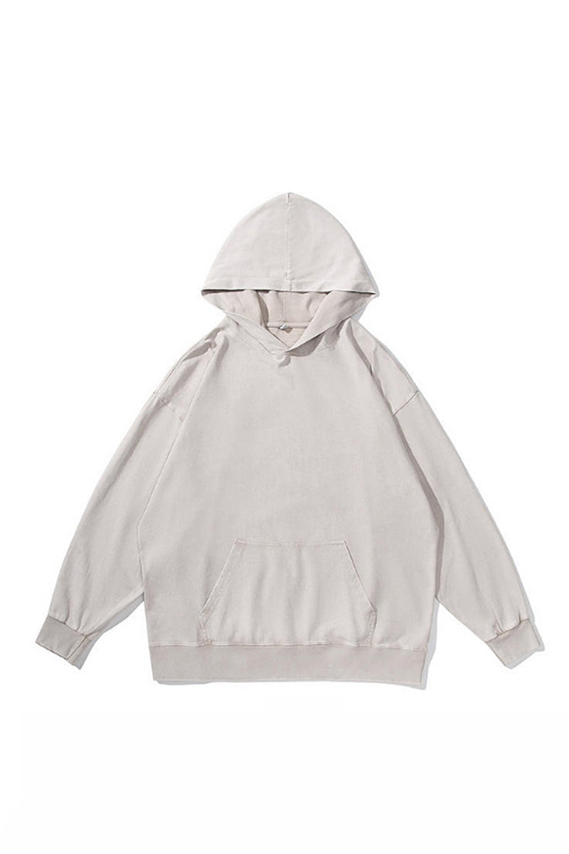 Unisex Fall Clothing Vintage Washed Oversized Pocket Hoodie
