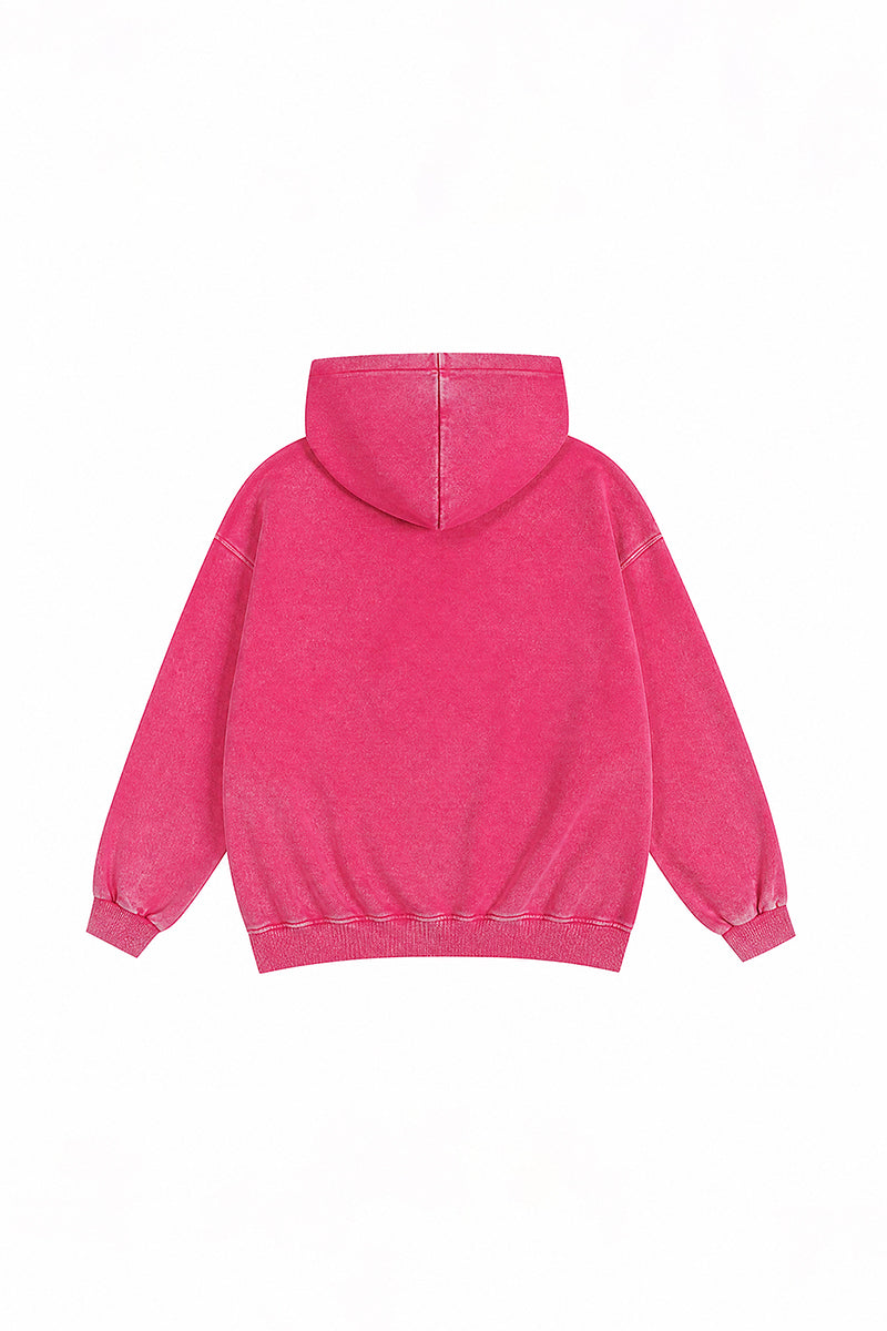 Women's Fall Clothing Vintage Washed Zip-Up Pocket Hoodie