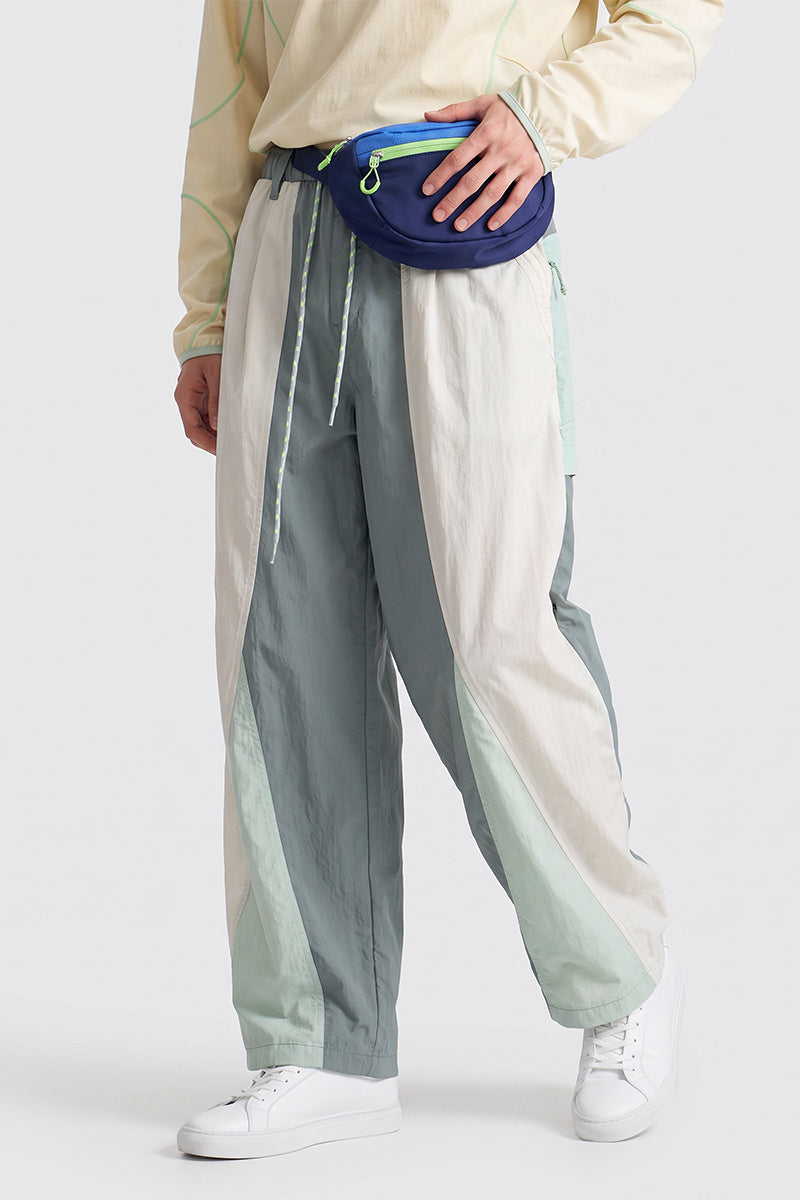 Men Spring Color Block Quick Dry Outdoor Cargo Pants