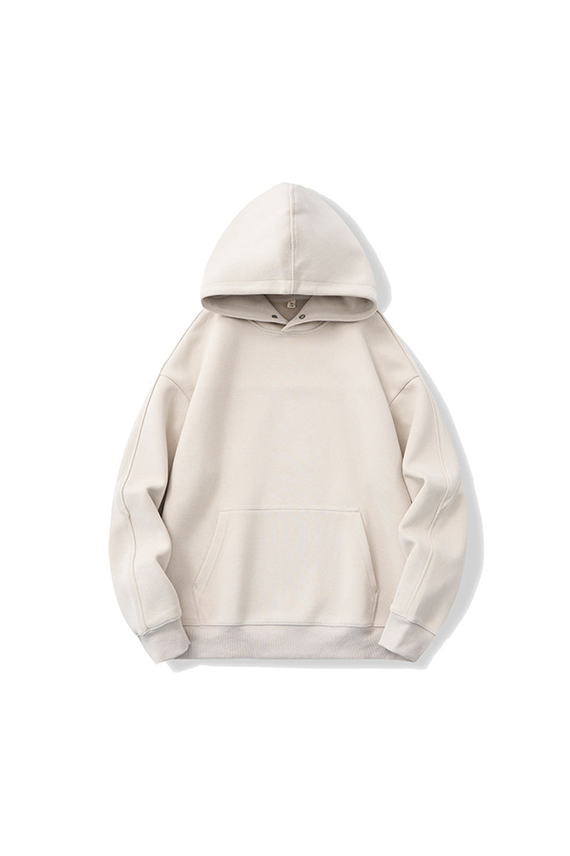 Men's Fall Clothing Snap-Button Fleece Pocket Hoodie