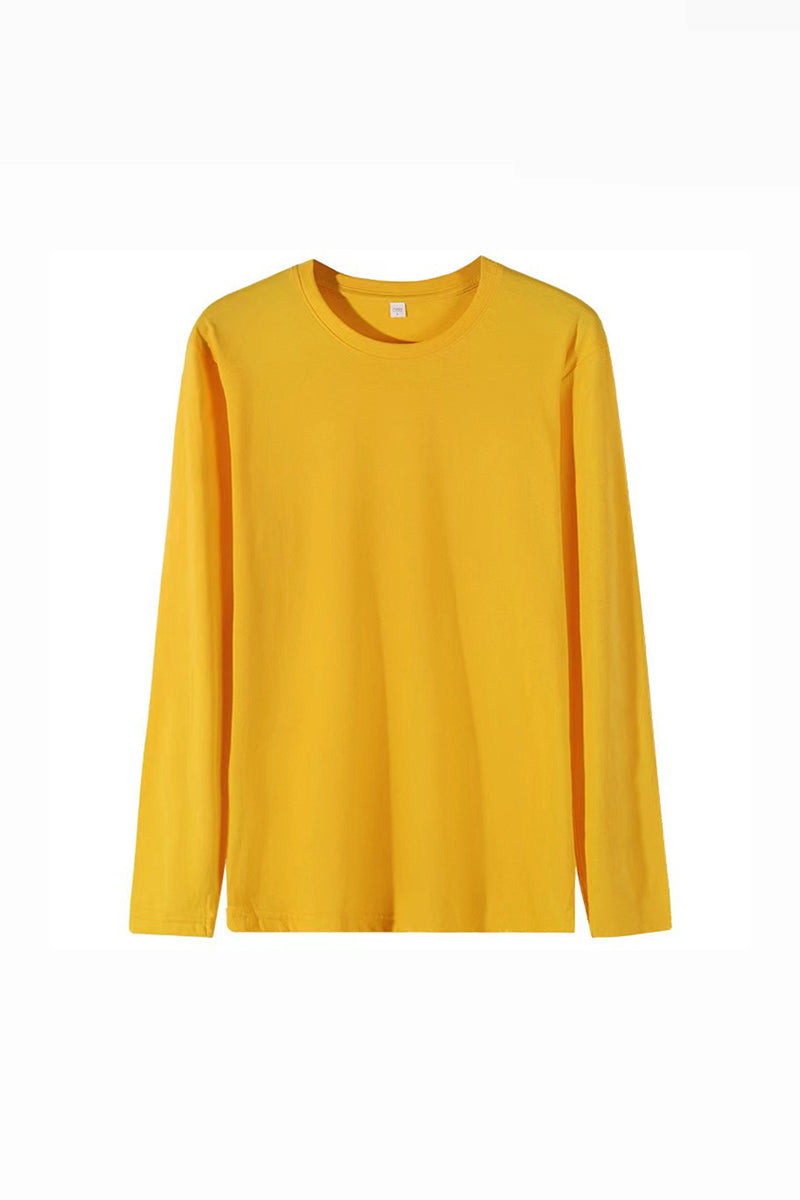 Men's Fall Clothing Combed Crew Neck Long Sleeve T-Shirt