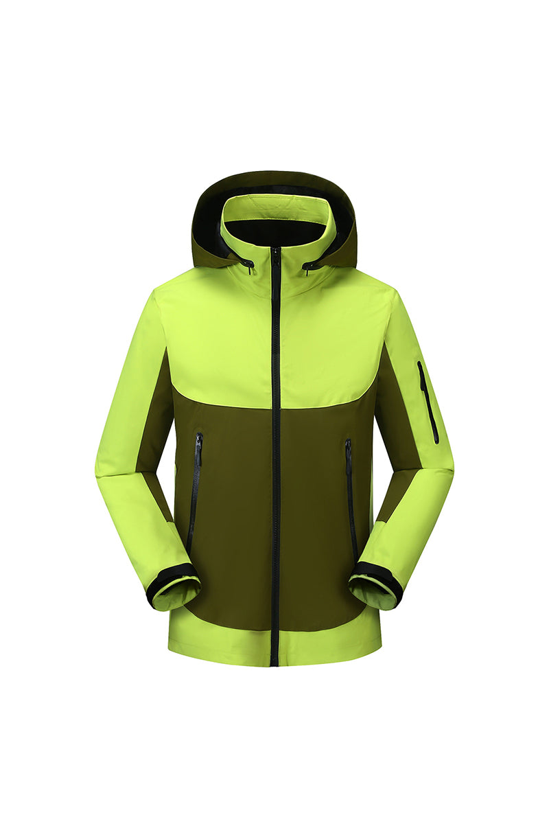 Unisex Fall Clothing Colorblock Hooded Windproof Jacket